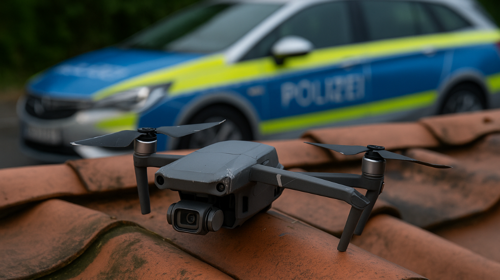 Drohne stürzt in Merseburg auf Hausdach – Polizei sichert Fluggerät