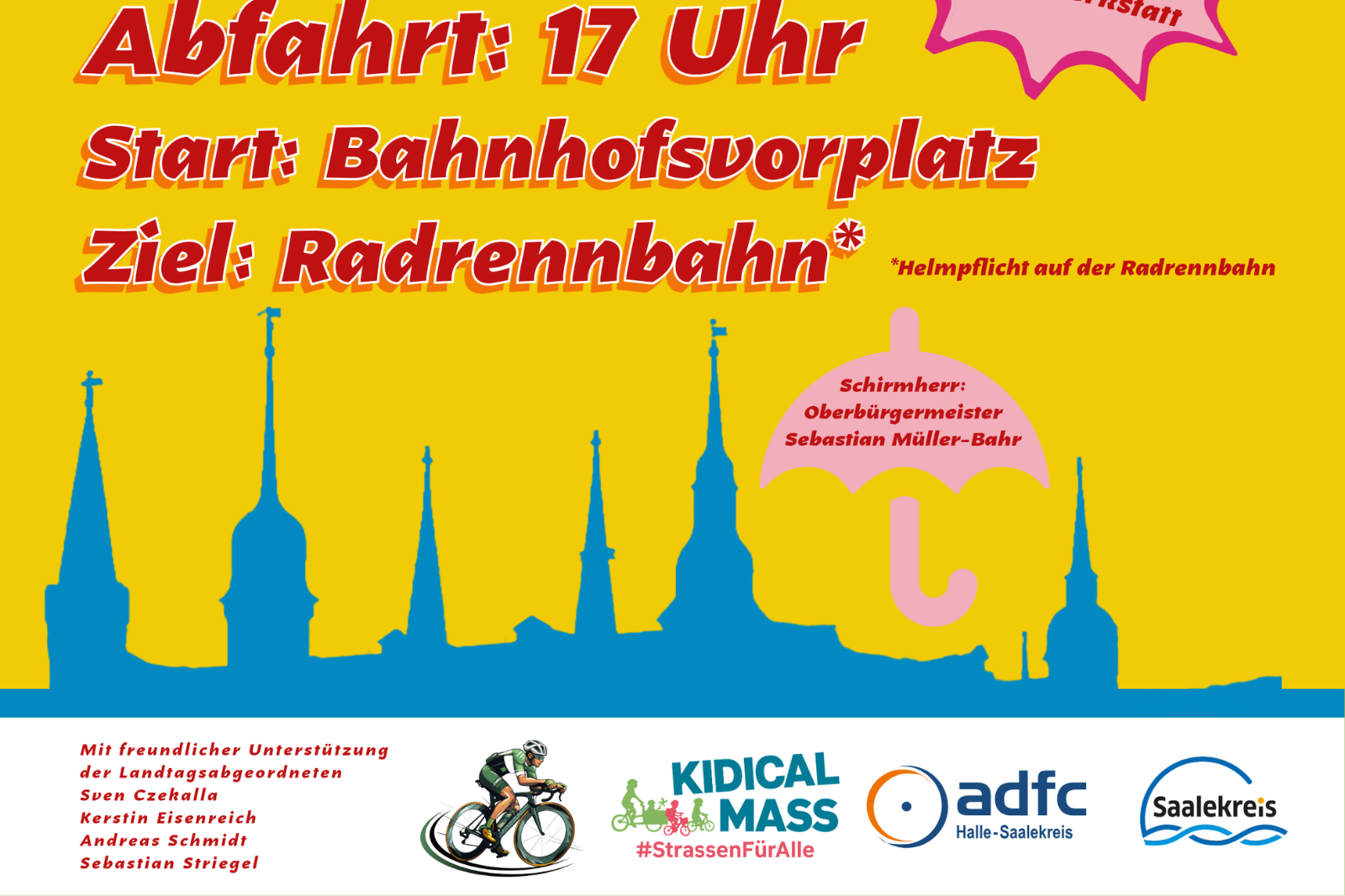 Kleine Pedale, große Forderung – Kidical Mass rollt durch Merseburg